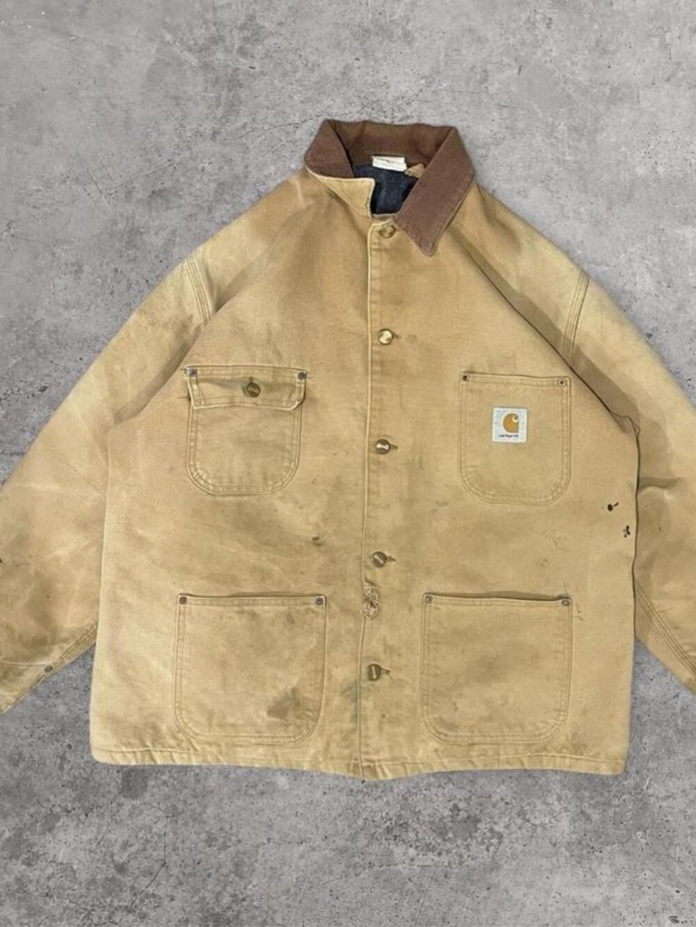 Vintage Carhartt jacket C01 Brown distressed Workwear Mens Large